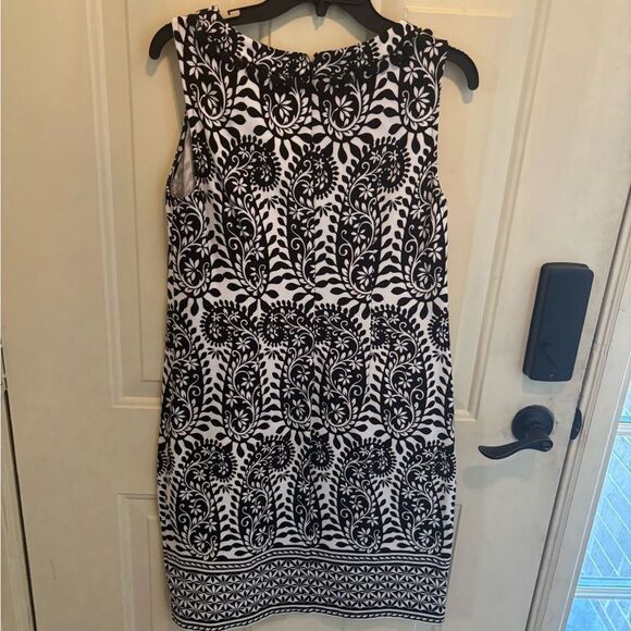 Talbots Black and White Sheath Dress Sleeveless Midi - Picture 5 of 5